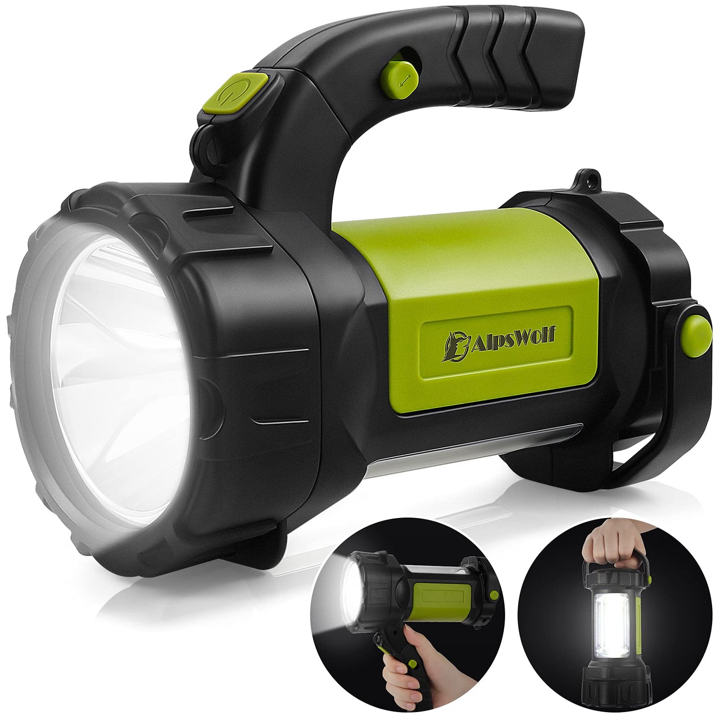 Norvo | Alpswolf Campinglaterne Oppladbar, Led Lommelykt Spotlight Lantern Med 800Lm, 3600 Kapasitet Batteridrevet, Bærbar Kraftig Campinglys For Nødsituasjoner, Utendørs Fotturer, Strømbrudd