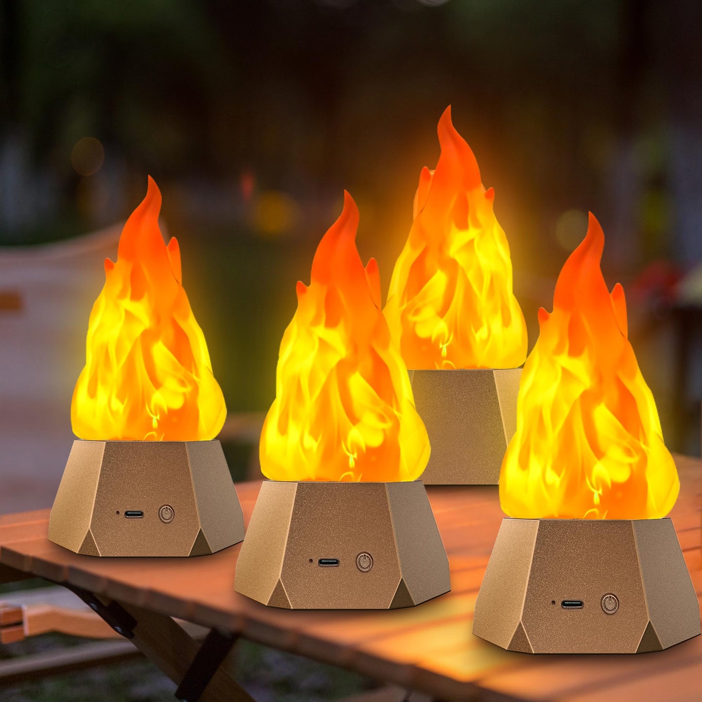 Norvo | Ollcuz Nattlys, Multi-Purpose Falsk Ildlampe, Usb Oppladbar Flammende Flamme, 3-Modus Led Flamme Lys For Barn