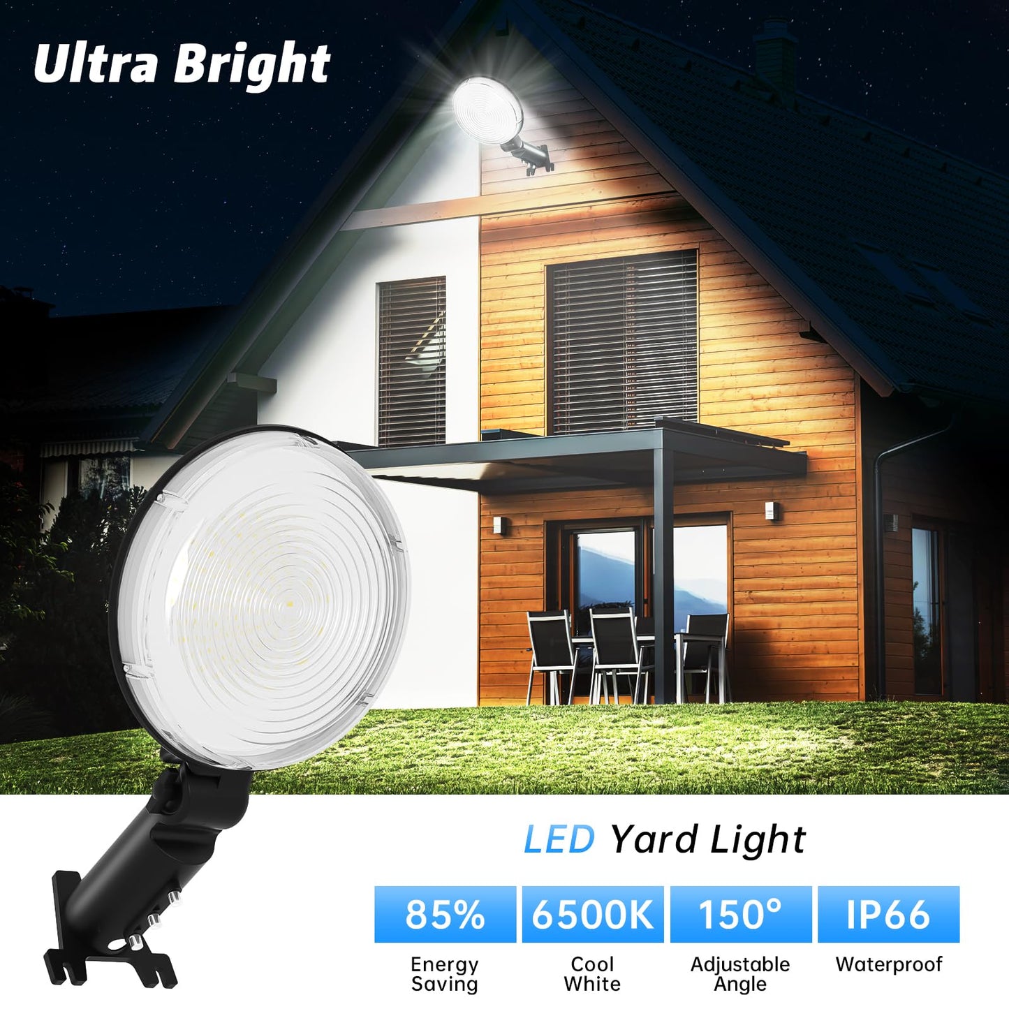 Norvo | Lightbiz Led Barn Lys - 6500K Dusk Til Dawn, Ip66 Vanntett, Justerbar Fotocelle, Svart