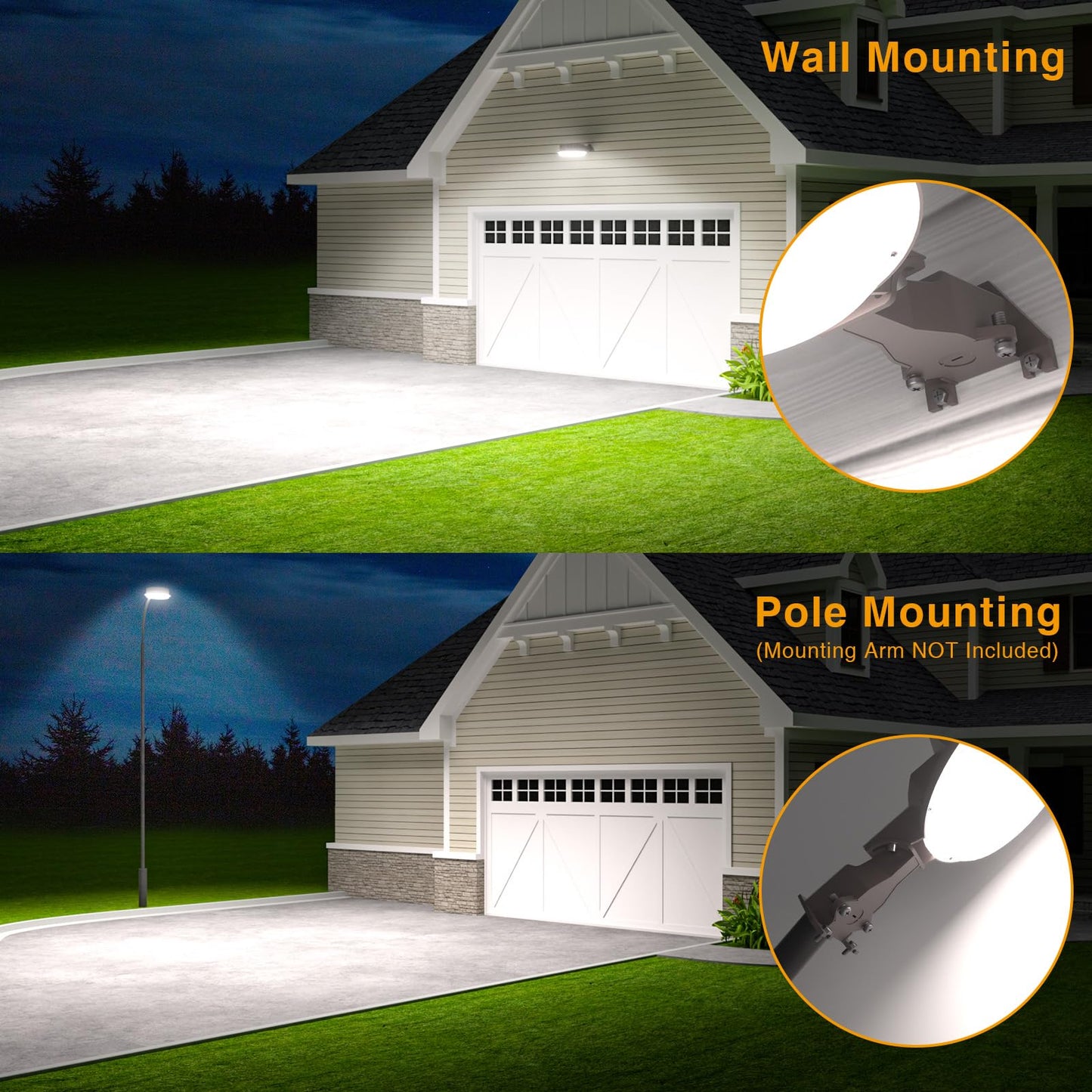 Norvo | Solla 90W Ultra Bright Led Barn Light, 15300Lm, Dusk To Dawn, Ip67 Vanntett, Bronse