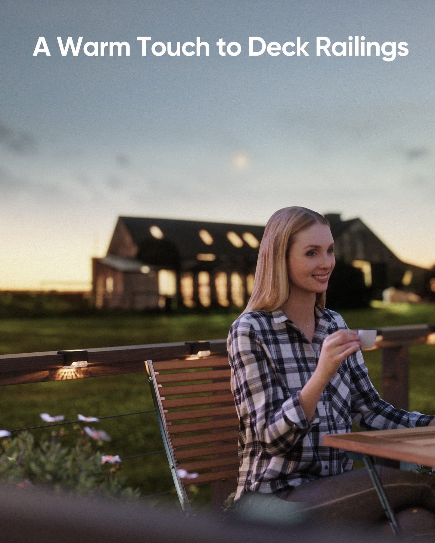 Norvo | 16 Pakke Solcelle Deck Lys - Vanntett Led Gjerde Lys For Hage, Terrasse, Trapp, Svart