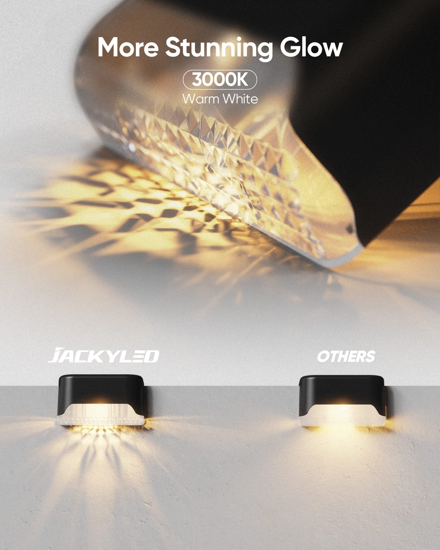 Norvo | 16 Pakke Solcelle Deck Lys - Vanntett Led Gjerde Lys For Hage, Terrasse, Trapp, Svart