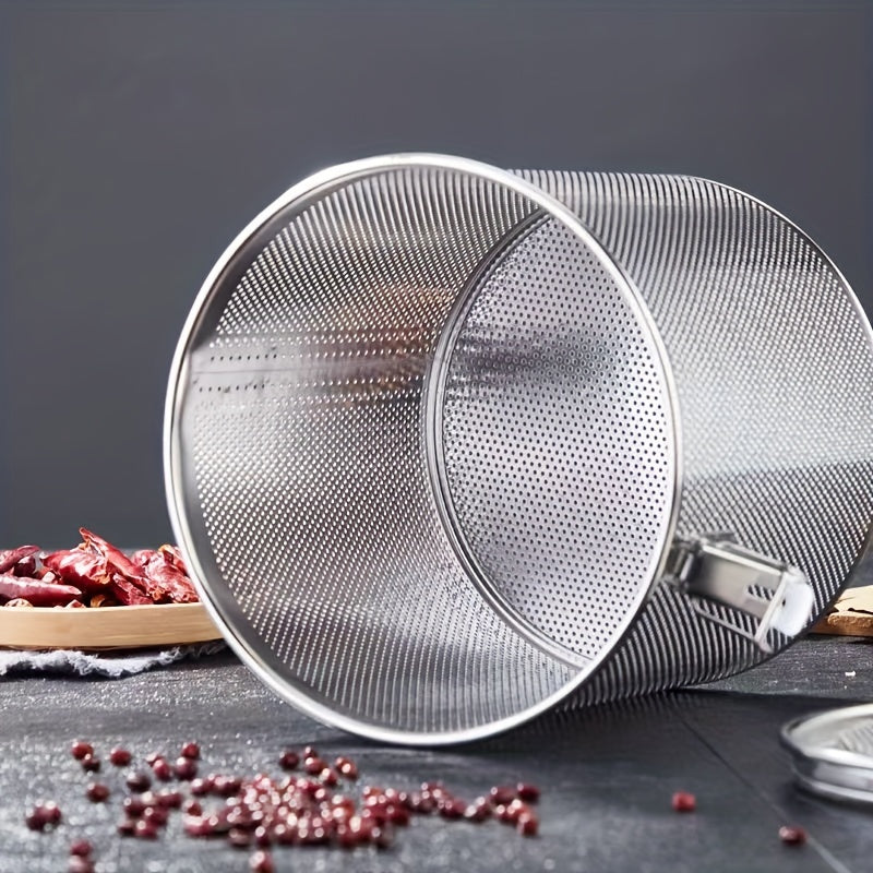 Norvo | Rustfritt stål krydder-infuser – Gjenbrukbart fint nett filter med forlenget kjede for løs te, urter og krydder – Ideell til matlaging, brygging og på kjøkkenet