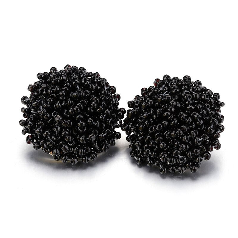Norvo | Lys og morsom håndlaget multicolor perle pompom stud øredobber
