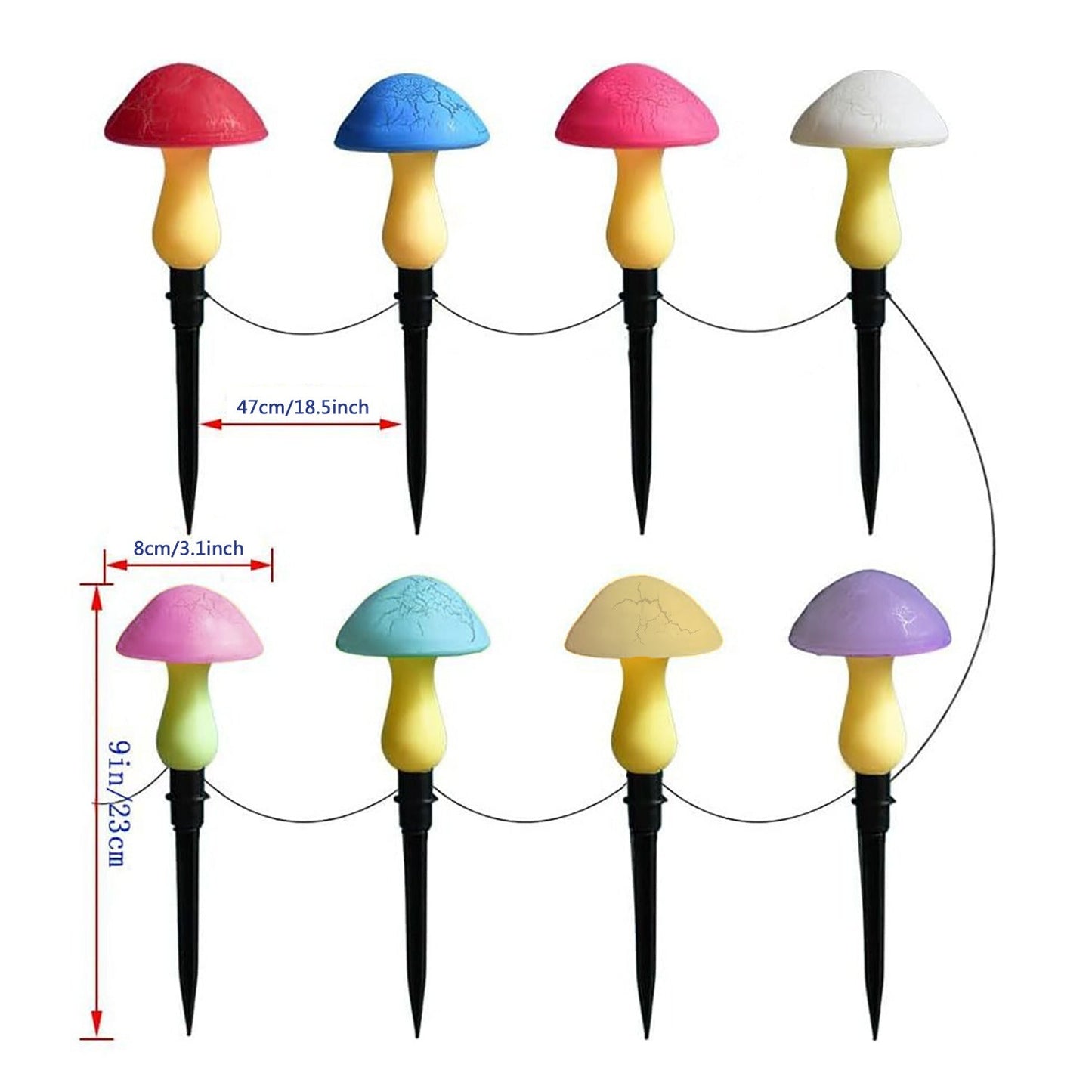 Norvo | Modern Art Deco Solvannsbestandige PVC Brutt Sopp Dekorative LED Lyslenker Utendørsbelysning For Hage