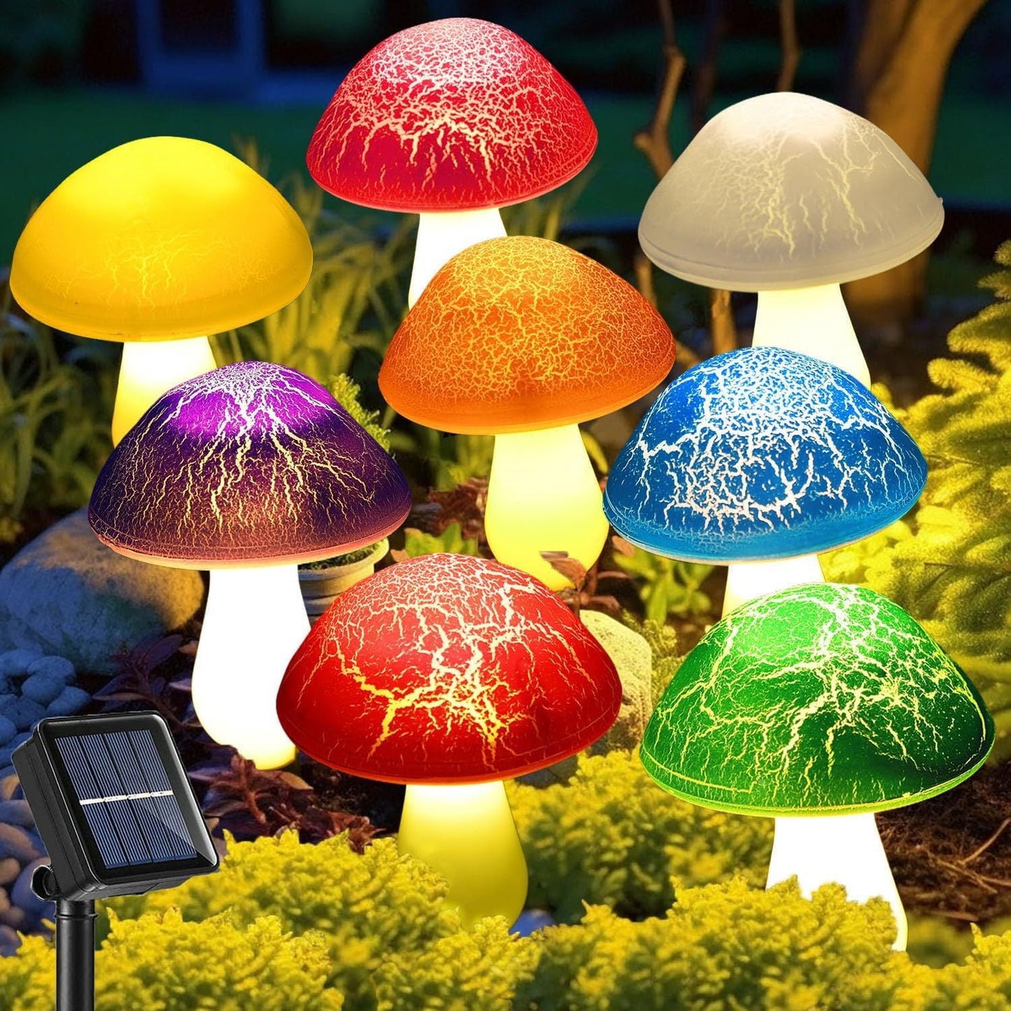 Norvo | Modern Art Deco Solvannsbestandige PVC Brutt Sopp Dekorative LED Lyslenker Utendørsbelysning For Hage
