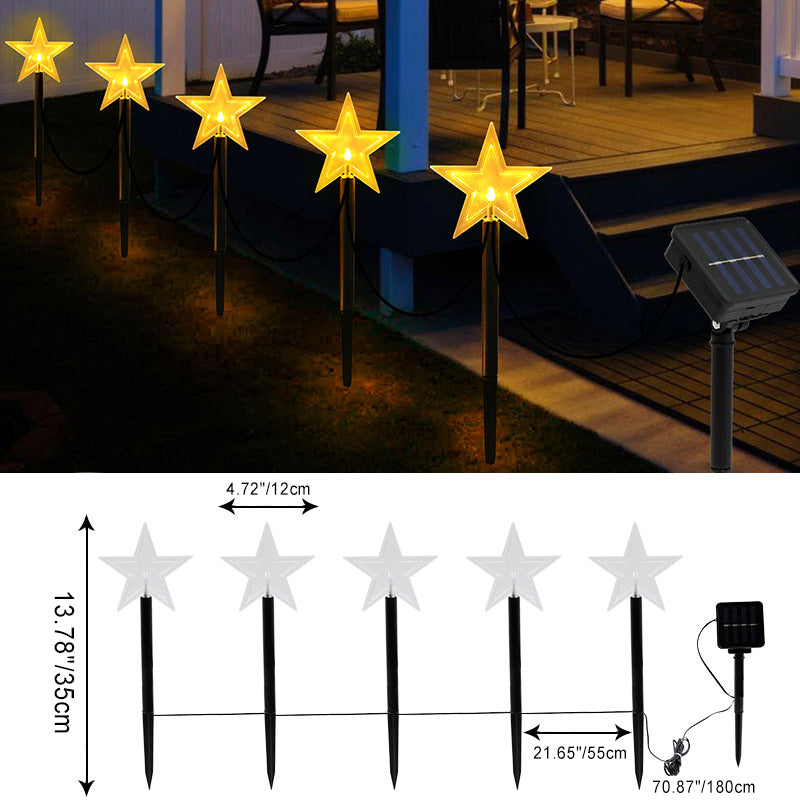 Norvo | Moderne Art Deco Solbatteri Vanntett PET Plast Stjerne Snø Juletre Dekorasjon LED Utendørs Belysning Landskapsbelysning For Hage