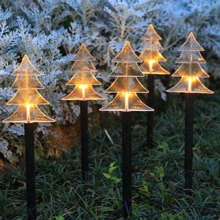 Norvo | Moderne Art Deco Solbatteri Vanntett PET Plast Stjerne Snø Juletre Dekorasjon LED Utendørs Belysning Landskapsbelysning For Hage