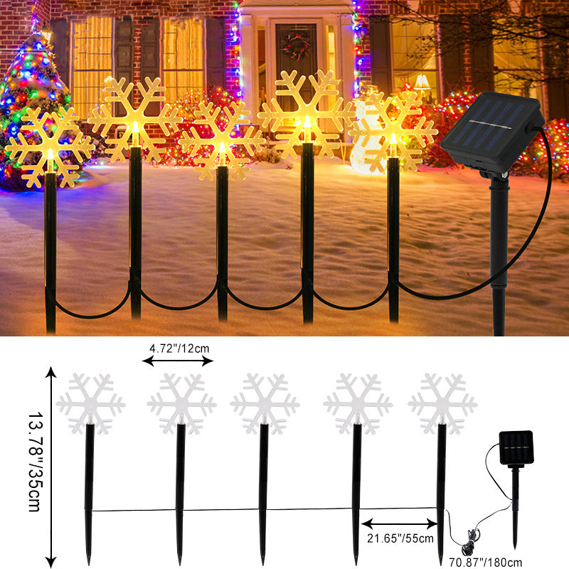 Norvo | Moderne Art Deco Solbatteri Vanntett PET Plast Stjerne Snø Juletre Dekorasjon LED Utendørs Belysning Landskapsbelysning For Hage