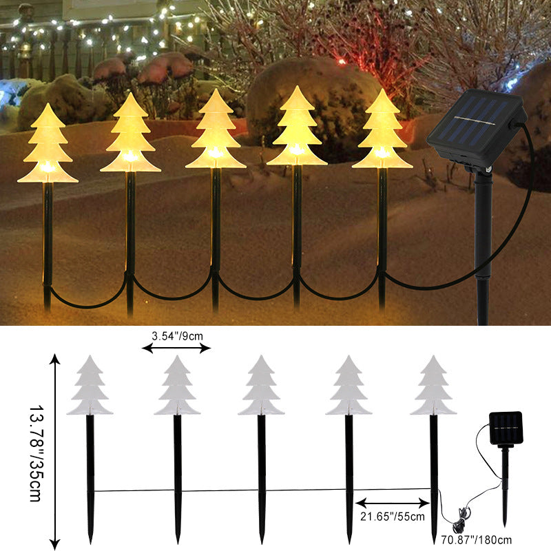 Norvo | Moderne Art Deco Solbatteri Vanntett PET Plast Stjerne Snø Juletre Dekorasjon LED Utendørs Belysning Landskapsbelysning For Hage