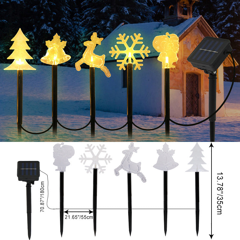 Norvo | Moderne Art Deco Solbatteri Vanntett PET Plast Stjerne Snø Juletre Dekorasjon LED Utendørs Belysning Landskapsbelysning For Hage