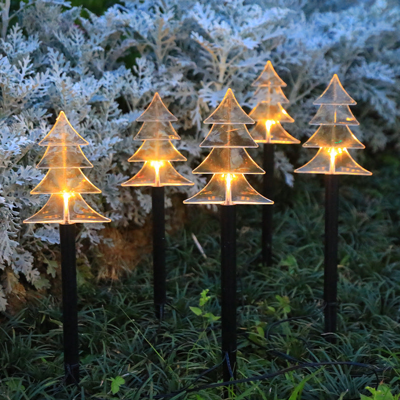 Norvo | Moderne Art Deco Solbatteri Vanntett PET Plast Stjerne Snø Juletre Dekorasjon LED Utendørs Belysning Landskapsbelysning For Hage