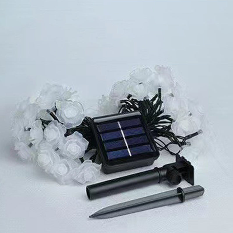 Norvo | Moderne Art Deco Solcellebatteri Vanntett PVC Rose Romantisk Dekorasjon LED Lyskjede For Hage