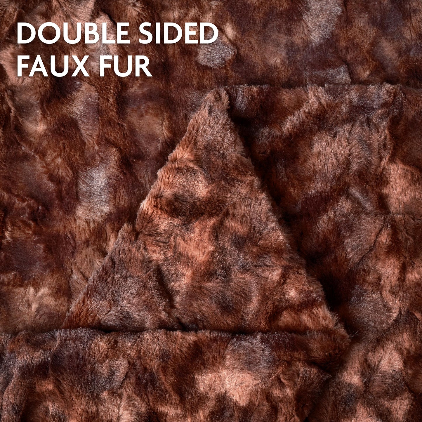 Norvo | Dobbeltsidig oversized ulv faux fur kastepledd