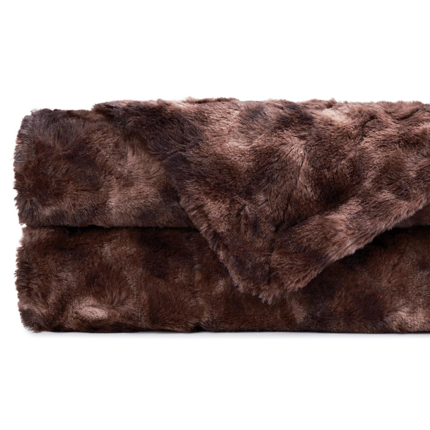 Norvo | Dobbeltsidig oversized ulv faux fur kastepledd