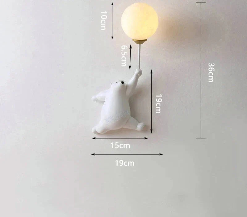 Norvo | Vegglampe for barnerom | Elegant tegneserievellampe for babysrom