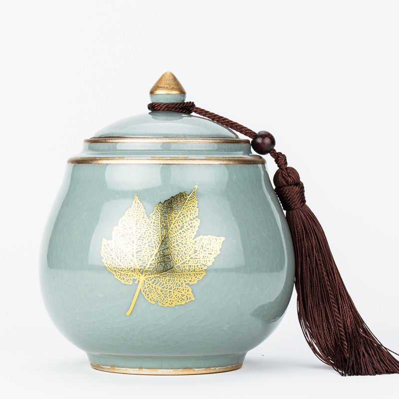 Norvo | Keramisk Tekanne Tea Cajon Teeboks Oppbevaring Te Beholder Fuktbestandig Forseglet Tank Oppbevaringsbeholder Godteri Krukke Oppbevaringsboks