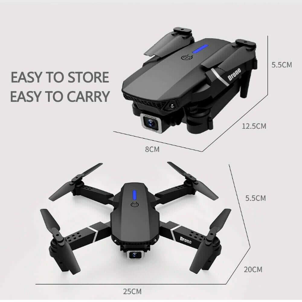 Norvo | med Kamera Svart 4K Profesjonell HD Kamera WIFI FPV RC Quadcopter Sammenleggbar Helikopter