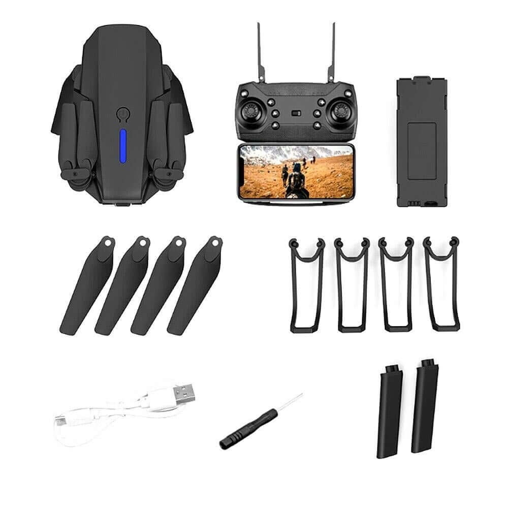 Norvo | med Kamera Svart 4K Profesjonell HD Kamera WIFI FPV RC Quadcopter Sammenleggbar Helikopter