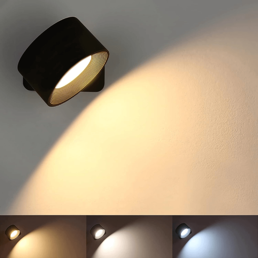 360 trådløs oppladbar vegglampe