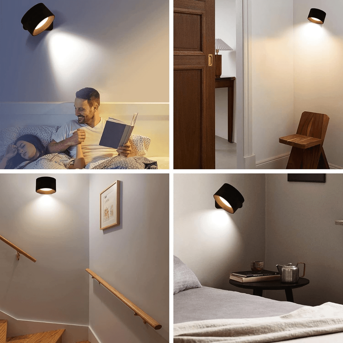 360 trådløs oppladbar vegglampe