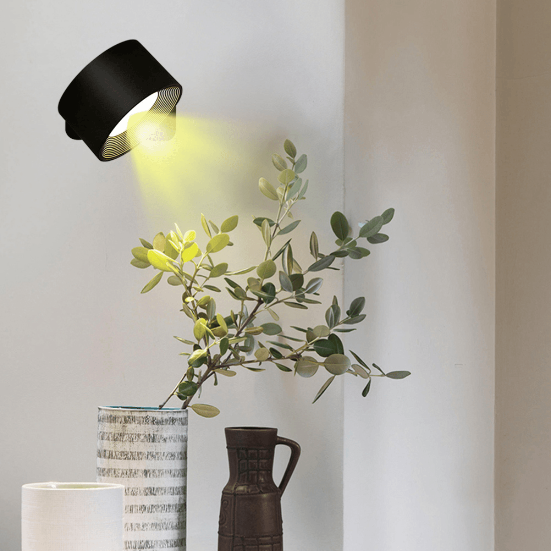 360 trådløs oppladbar vegglampe