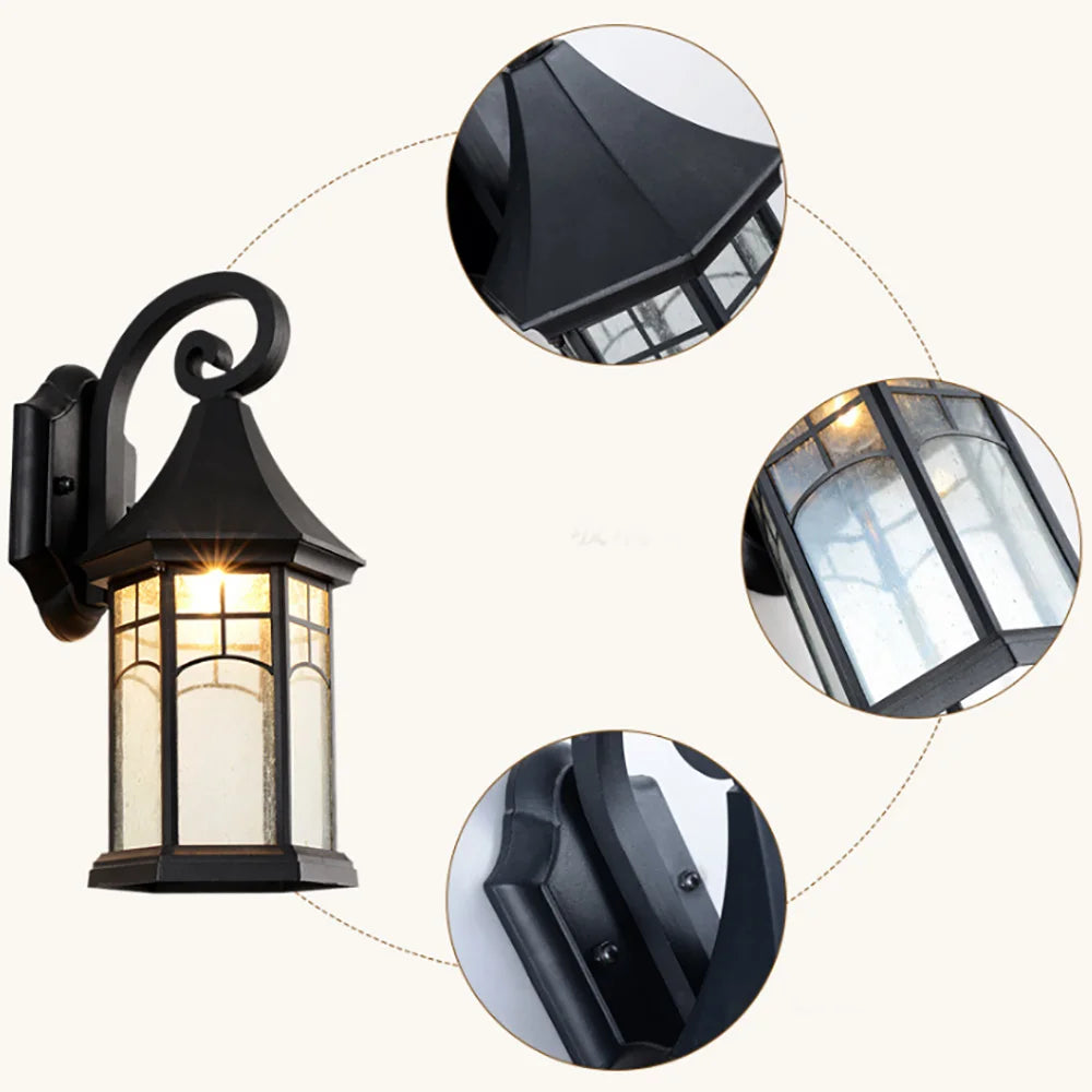 Nostalgisk Vegglampe i Bronse Design for Utendørs Bruk - Værbestandig & Energisparende