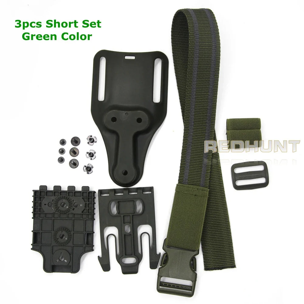 Norvo | Taktisk Drop-Leg-Holster QLS 19/22 – Mid-Low-Belte Universelt Pistolholster med elastisk Lårrem for jakt