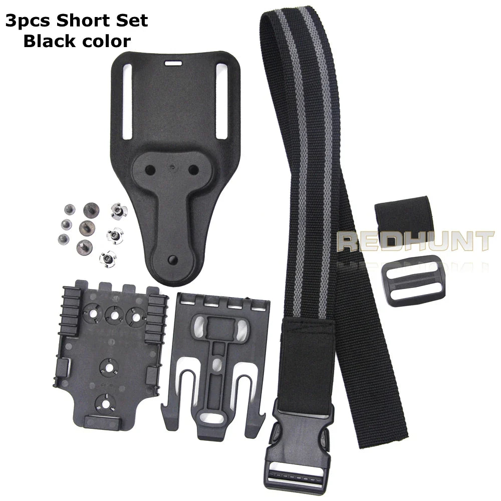 Norvo | Taktisk Drop-Leg-Holster QLS 19/22 – Mid-Low-Belte Universelt Pistolholster med elastisk Lårrem for jakt