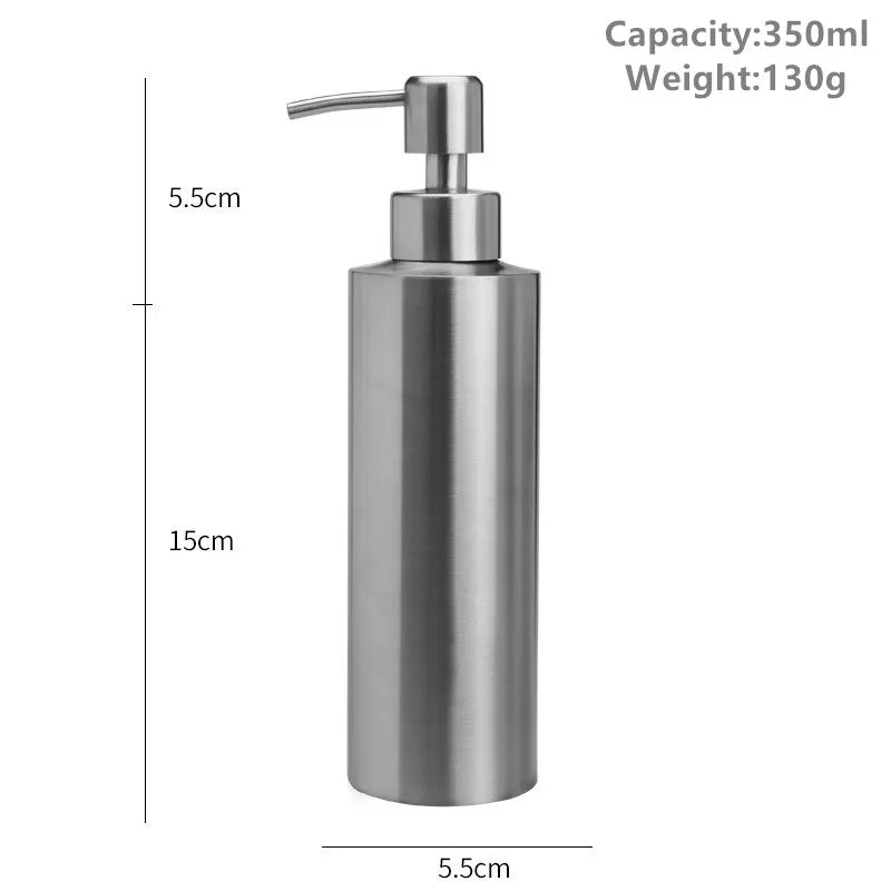 Norvo | Rustfritt stål flytende såpedispenser - Lotionpumpe for håndsåpe på kjøkken & bad, 250ml/350ml/550ml