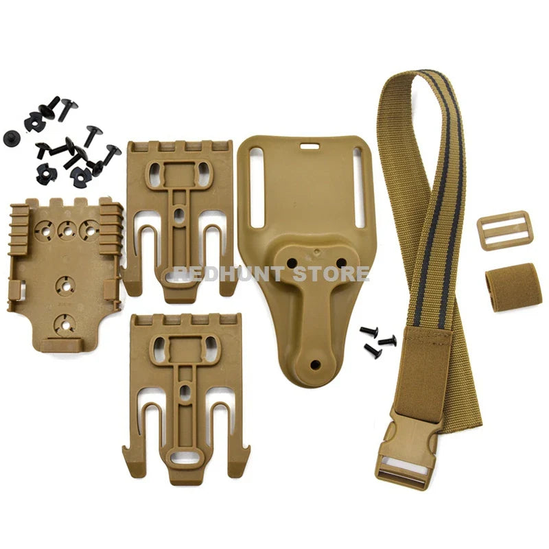 Norvo | Taktisk Drop-Leg-Holster QLS 19/22 – Mid-Low-Belte Universelt Pistolholster med elastisk Lårrem for jakt