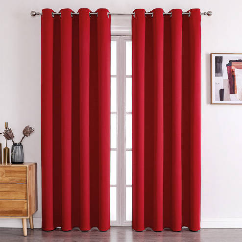 2Pc Teksturerte Black Out Gardiner
