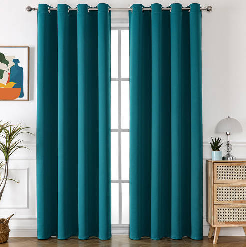 2Pc Teksturerte Black Out Gardiner