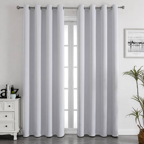 2Pc Teksturerte Black Out Gardiner