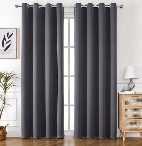 2Pc Teksturerte Black Out Gardiner