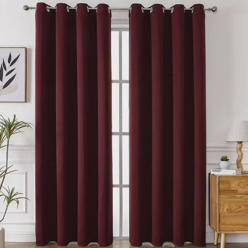 2Pc Teksturerte Black Out Gardiner