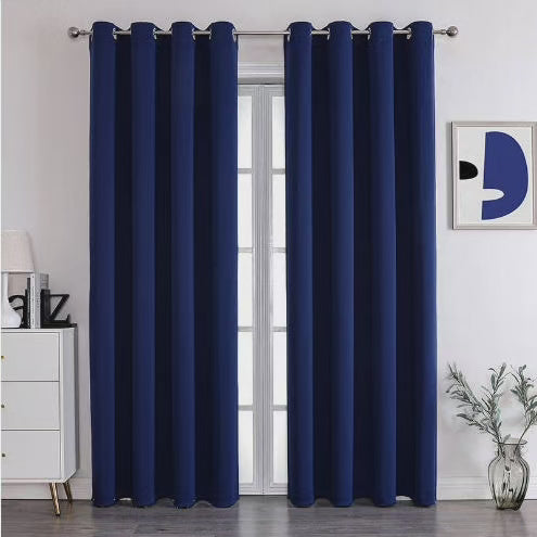 2Pc Teksturerte Black Out Gardiner