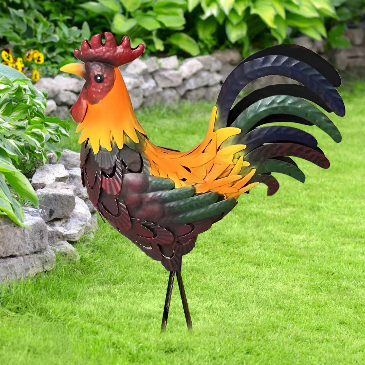 Hane statue - RoosterCraft - Holdbart metall - Dekorativ kunst