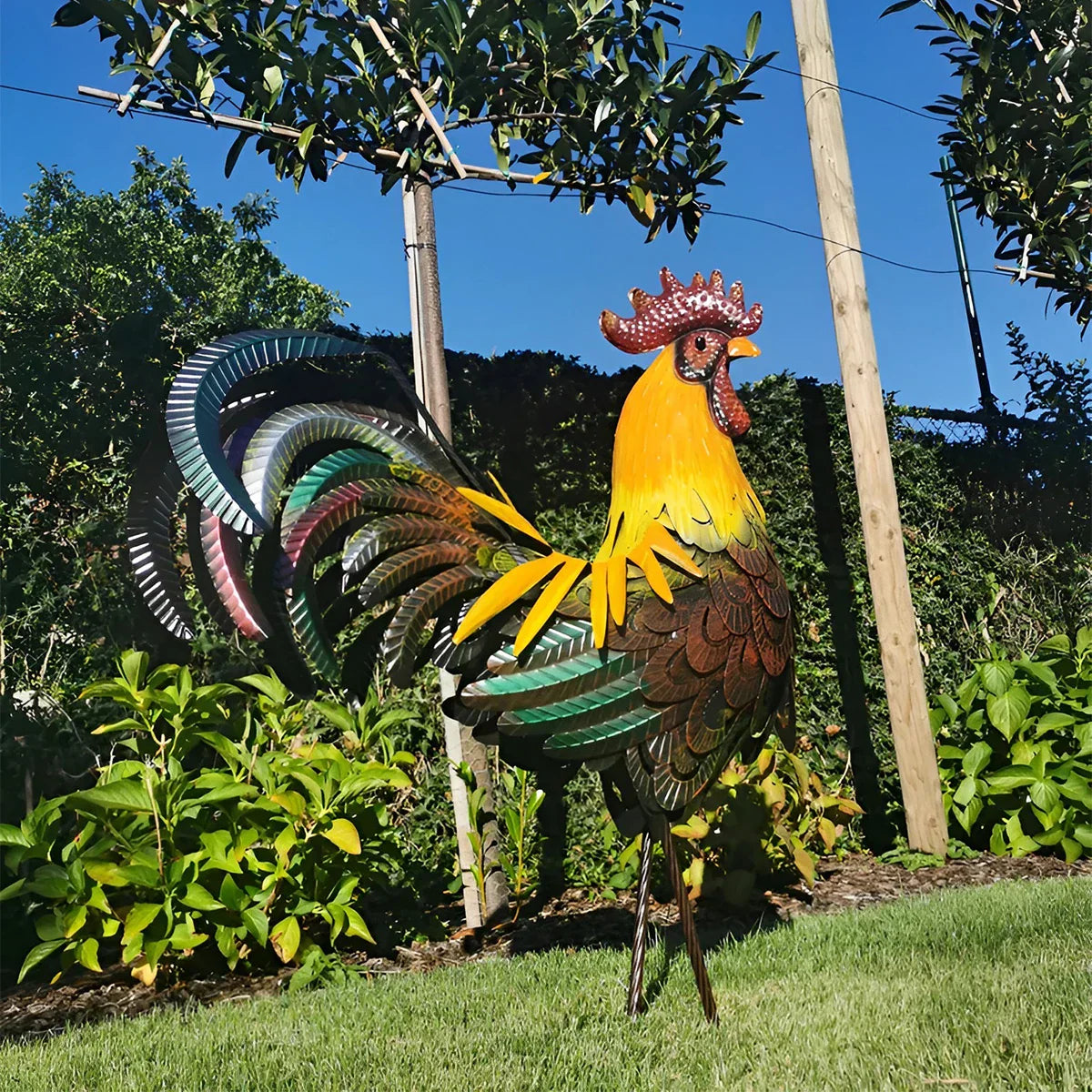 Hane statue - RoosterCraft - Holdbart metall - Dekorativ kunst
