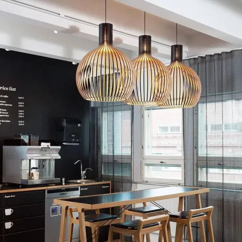 Nordisk tre-fuglebur-lampe, japansk kreativ tre-hengende-lampe