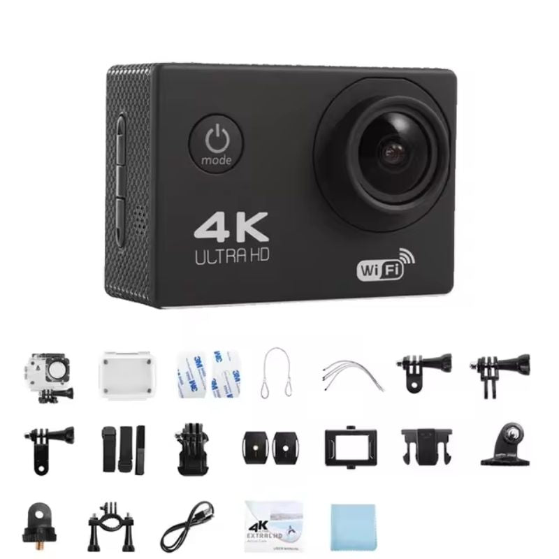 Norvo | Ultra HD Sport Pro Kamera - Wifi-aktivert og vanntett for vlogging og utendørs sport