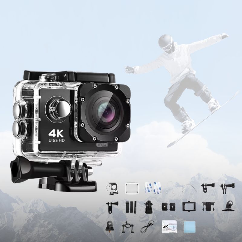 Norvo | Ultra HD Sport Pro Kamera - Wifi-aktivert og vanntett for vlogging og utendørs sport