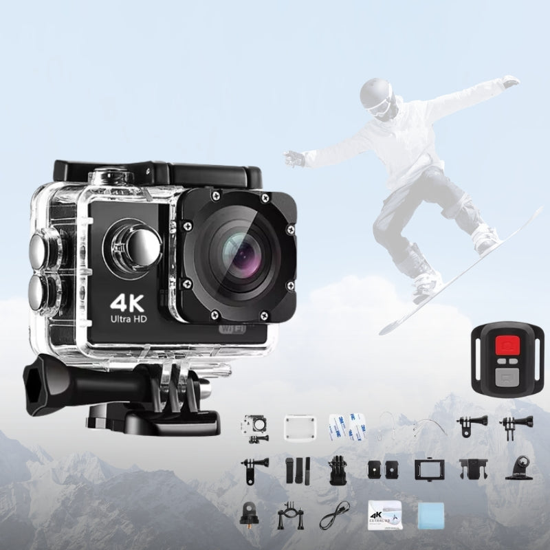 Norvo | Ultra HD Sport Pro Kamera - Wifi-aktivert og vanntett for vlogging og utendørs sport