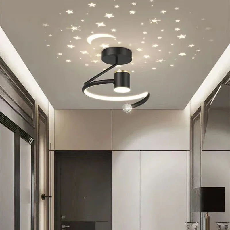 LED Taklampe med Stjernesky – Moderne Kronelys Design for Barnerom og Stuer