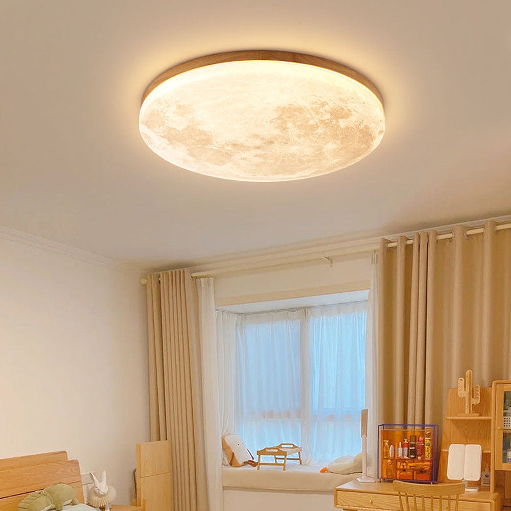 Norvo LED Taklampe | Måne Design | Dimmbar | Trelook | Ambient Belysning for Hjemmet
