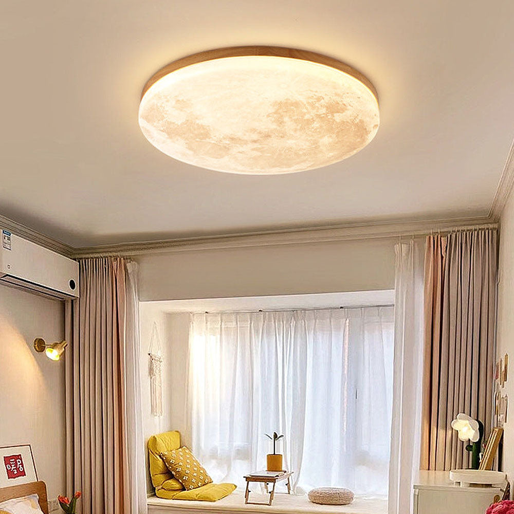 Norvo LED Taklampe | Måne Design | Dimmbar | Trelook | Ambient Belysning for Hjemmet