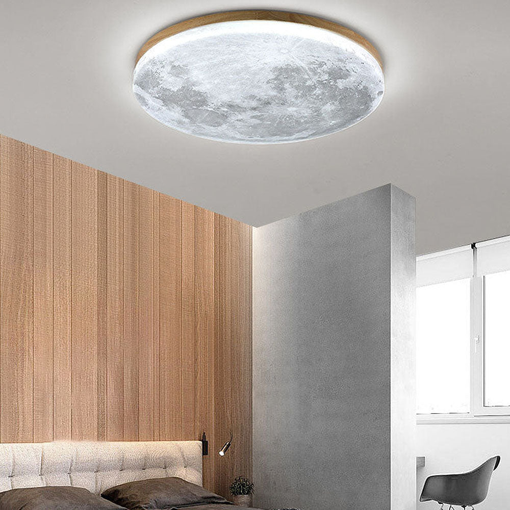 Norvo LED Taklampe | Måne Design | Dimmbar | Trelook | Ambient Belysning for Hjemmet