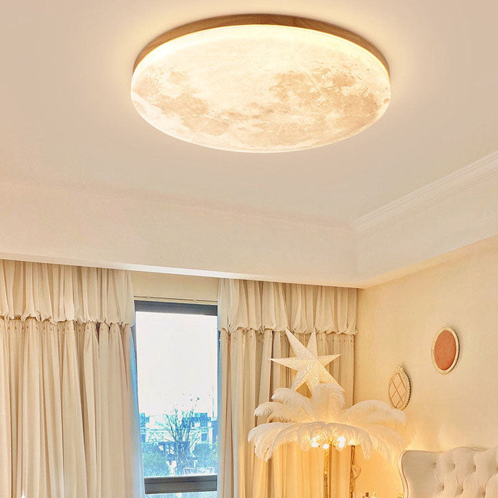 Norvo LED Taklampe | Måne Design | Dimmbar | Trelook | Ambient Belysning for Hjemmet