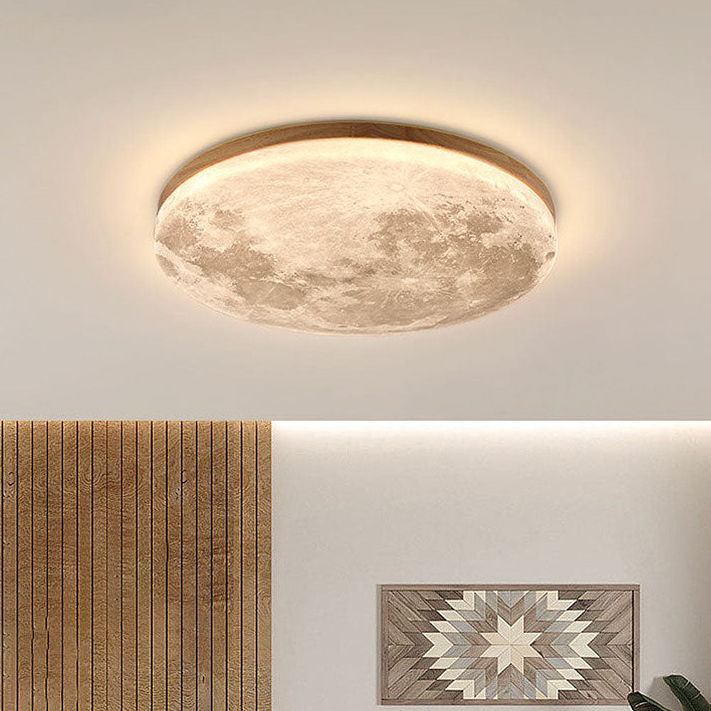 Norvo LED Taklampe | Måne Design | Dimmbar | Trelook | Ambient Belysning for Hjemmet