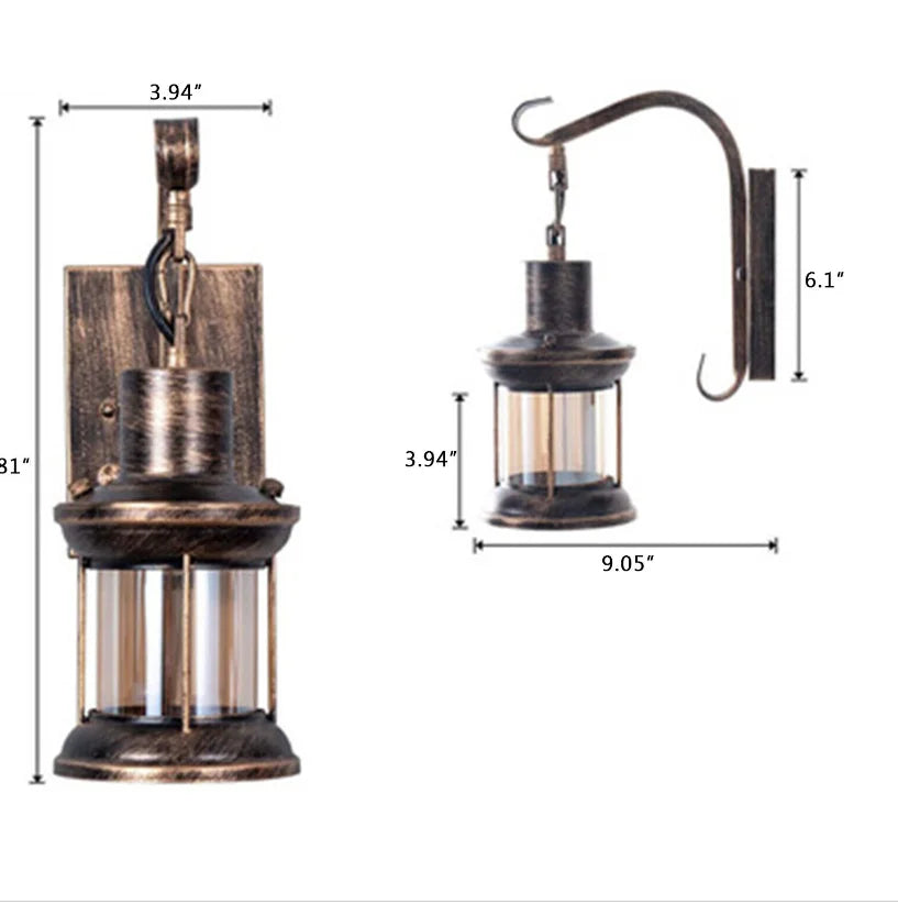 Norvo | Vintage industrivegglampe i retrostil – Rustikk vegglampe for loft, kafé og stue